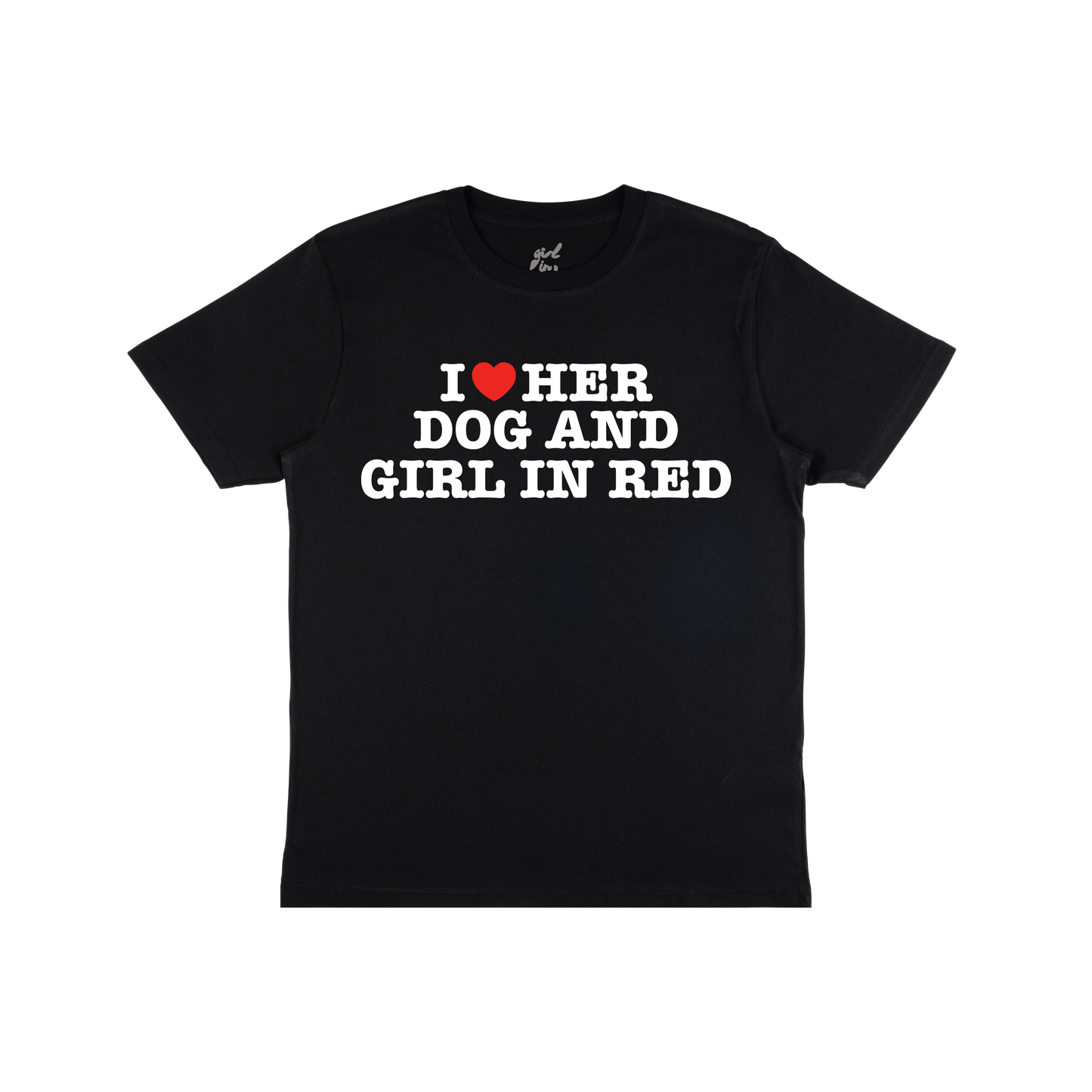 I Heart Her Dog Black Tee